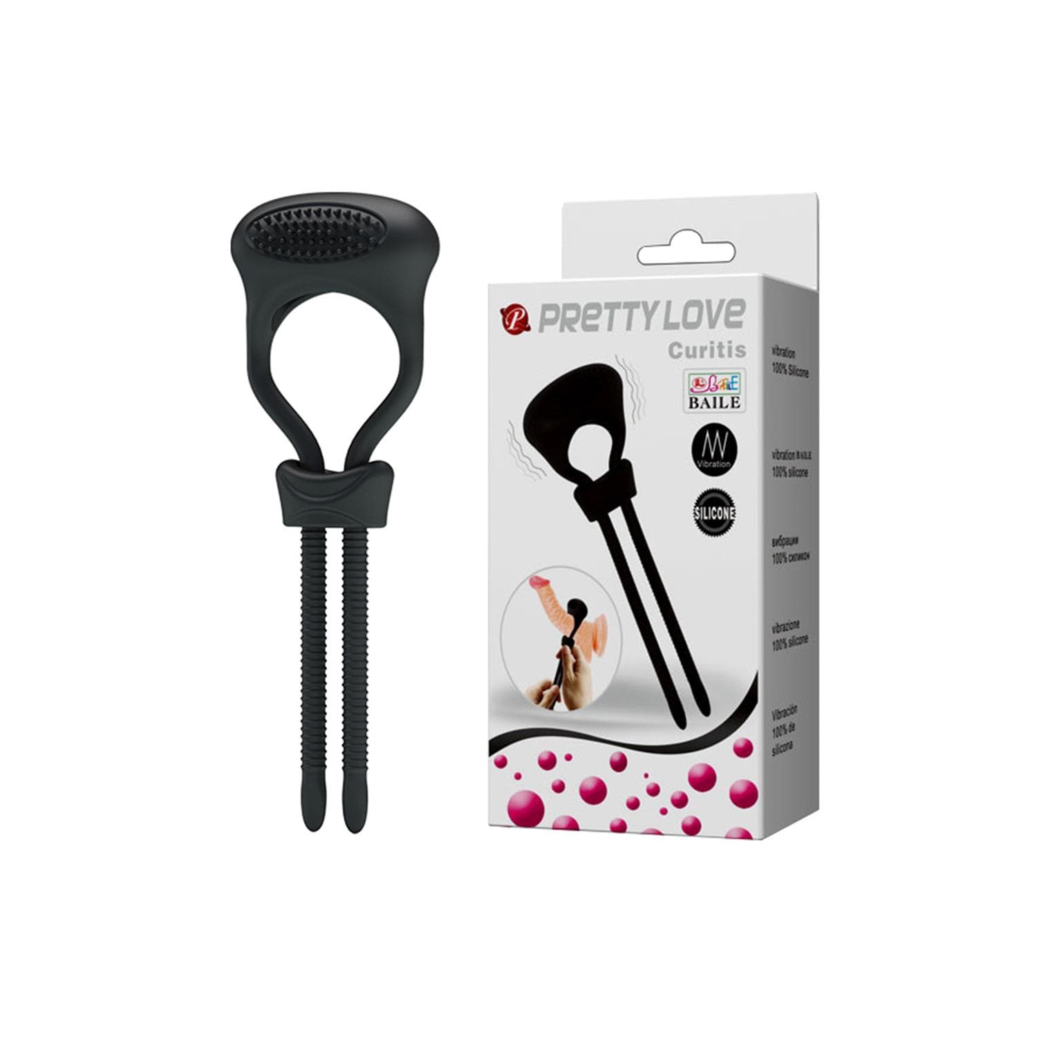 Baile Pretty Love Titreşimli Silikon Ayarlanabilir Penis Halkası