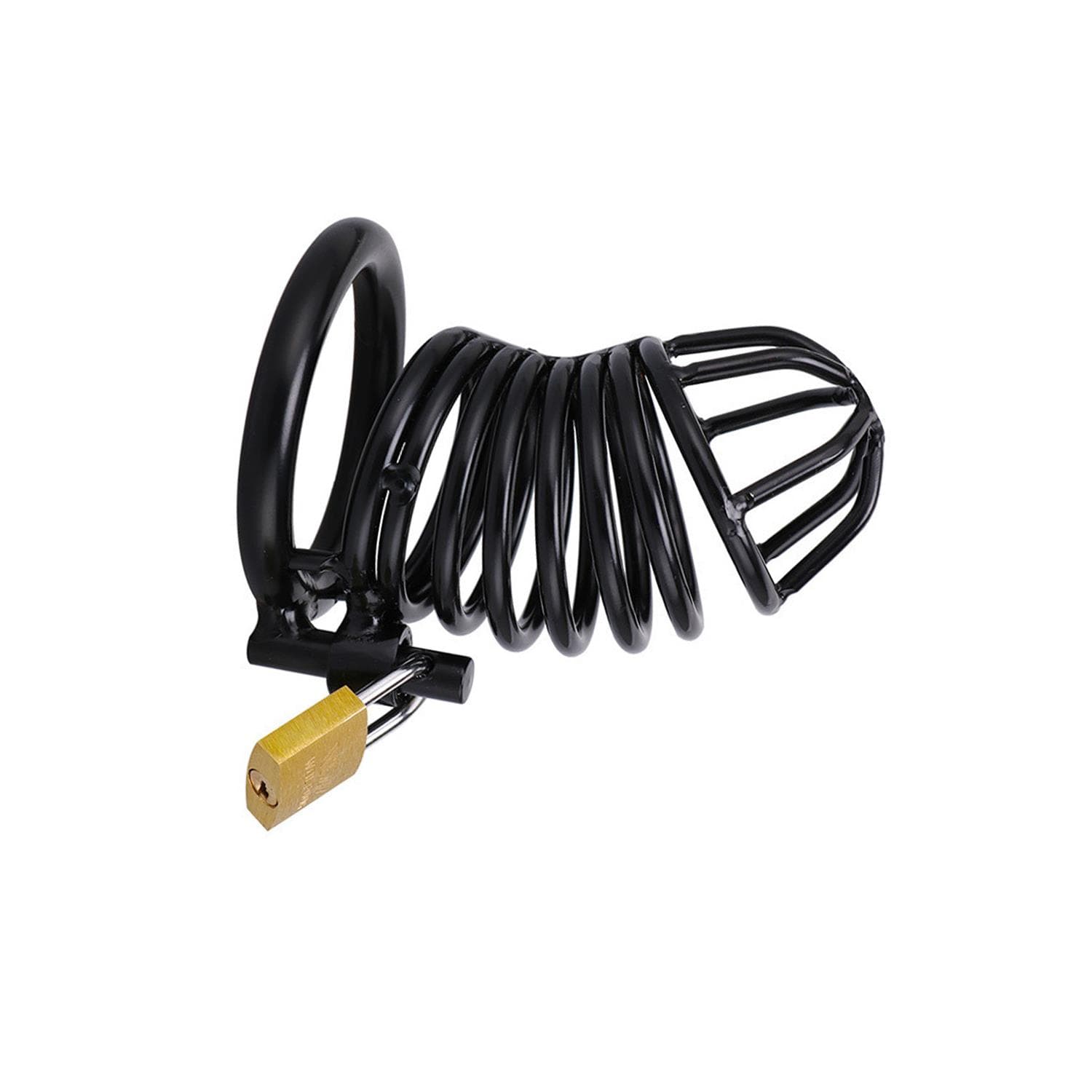 Siyah Metal Penis Kilidi 45mm – Ayarlanabilir Çelik Kafes + Asma Kilit