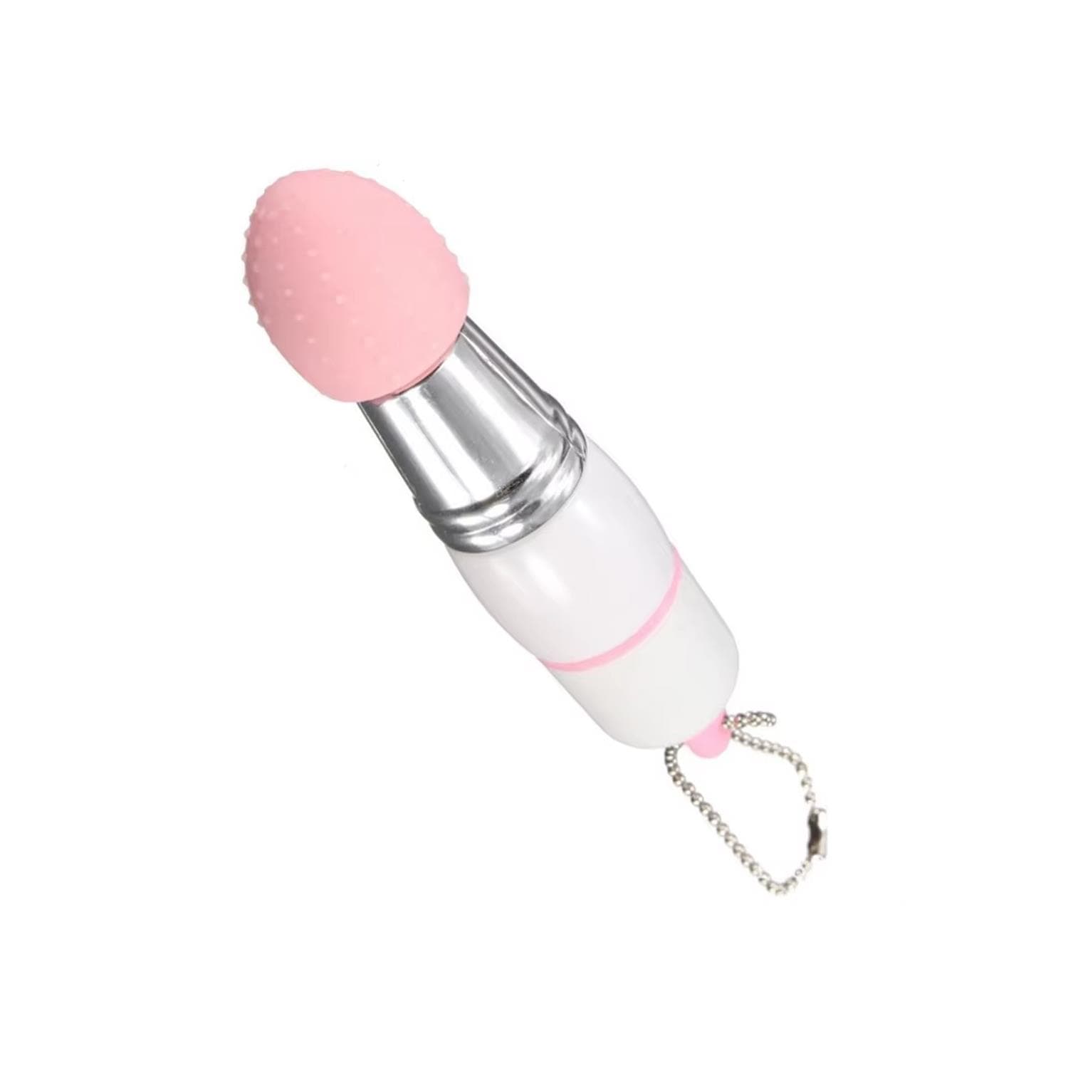 Mini Anahtarlık Vibratör – 3 Başlıklı Kompakt Masaj Cihazı Beyaz